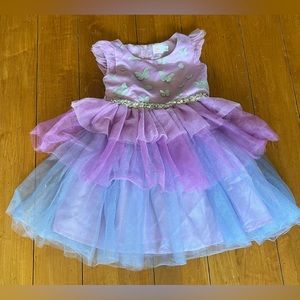 Girls Purple Butterfly Party Dress